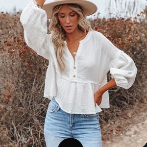 white babydoll gauze top!